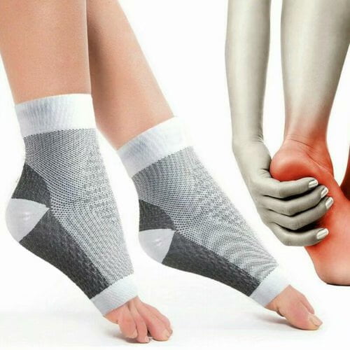 Men Ankle Brace Support Compression Sleeve Foot Support for Plantar Fasciitis Achilles Tendonitis Arch Heel Spurs-Pair Socks for Womens Kids -Best for Running 